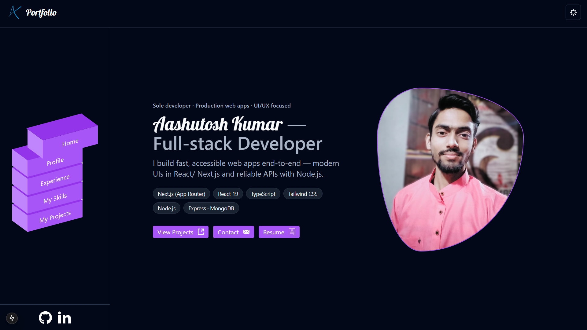 My Portfolio Website screenshot